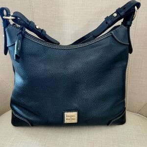 Dooney and Bourke Black Pebbled Leather Hobo Bag